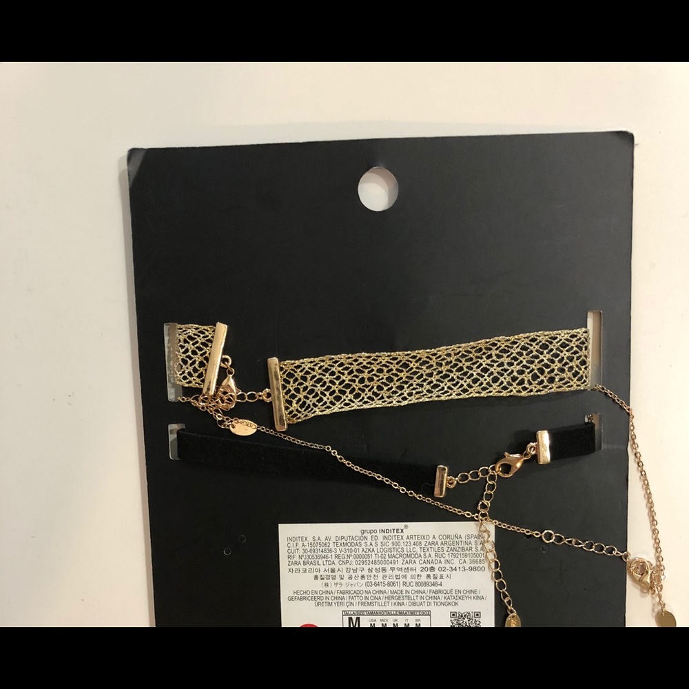 ZARA | NWT 3 Piece Gold Choker Necklace set - Picture 4 of 4